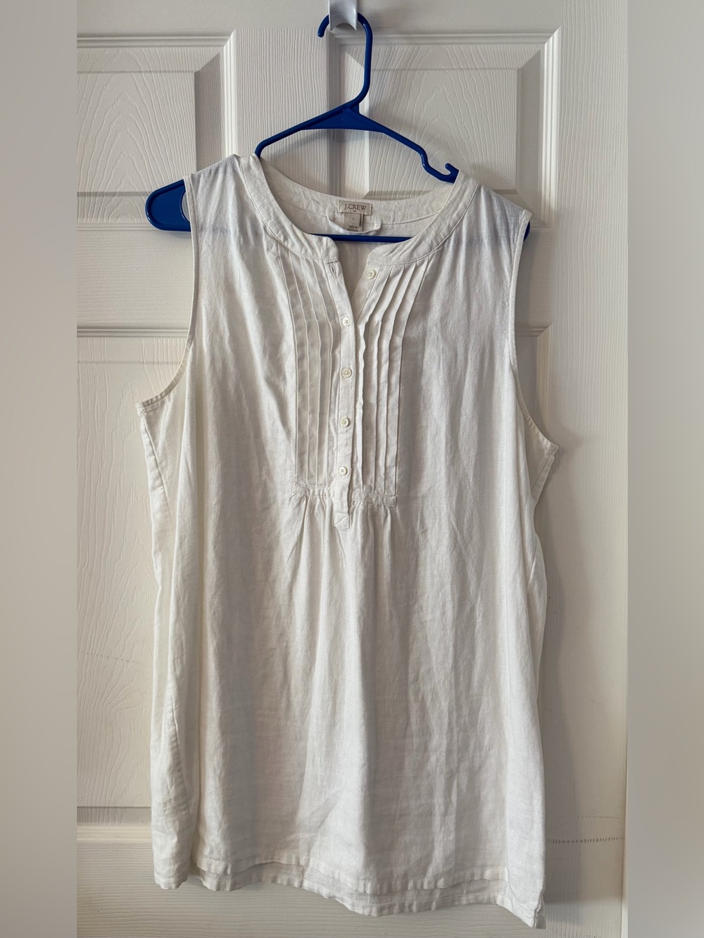 J.Crew - sleeveless white linen tunic - SIZE L
NEVER WORN!